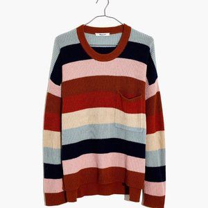 Thompson Pocket Pullover Sweater in Rainbow Stripe